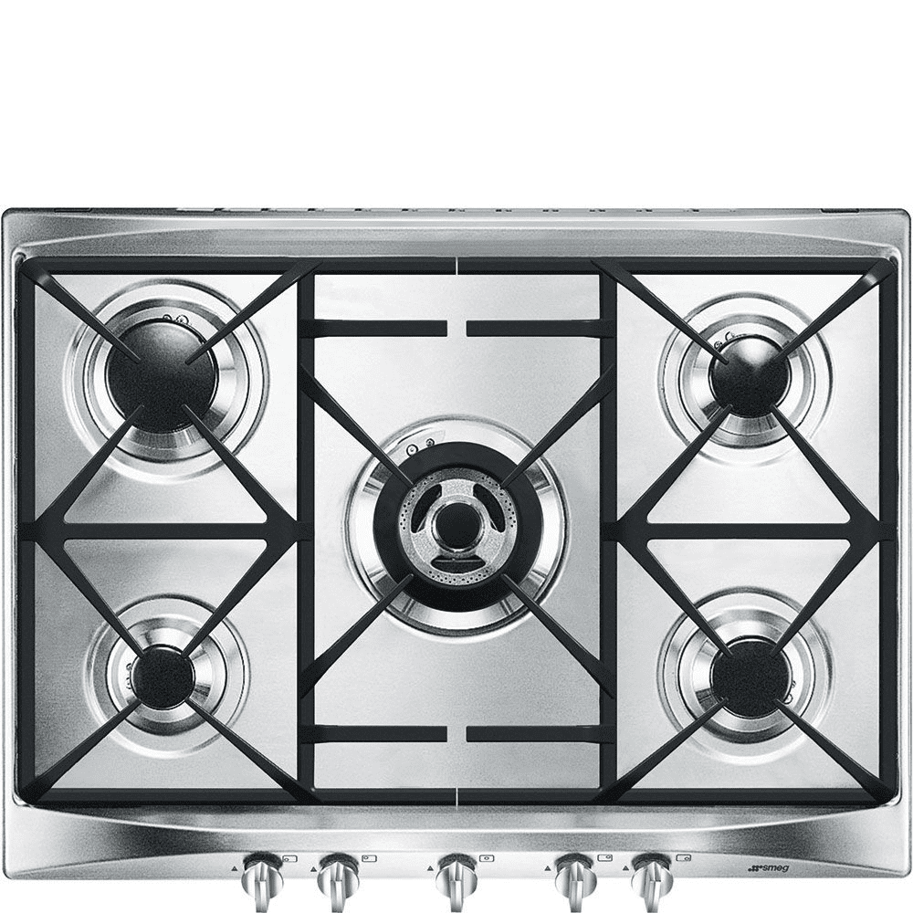 Smeg Silver Sr275xgh2 5 Burner 75Cm Gas Hob 60Cm To 89Cm
