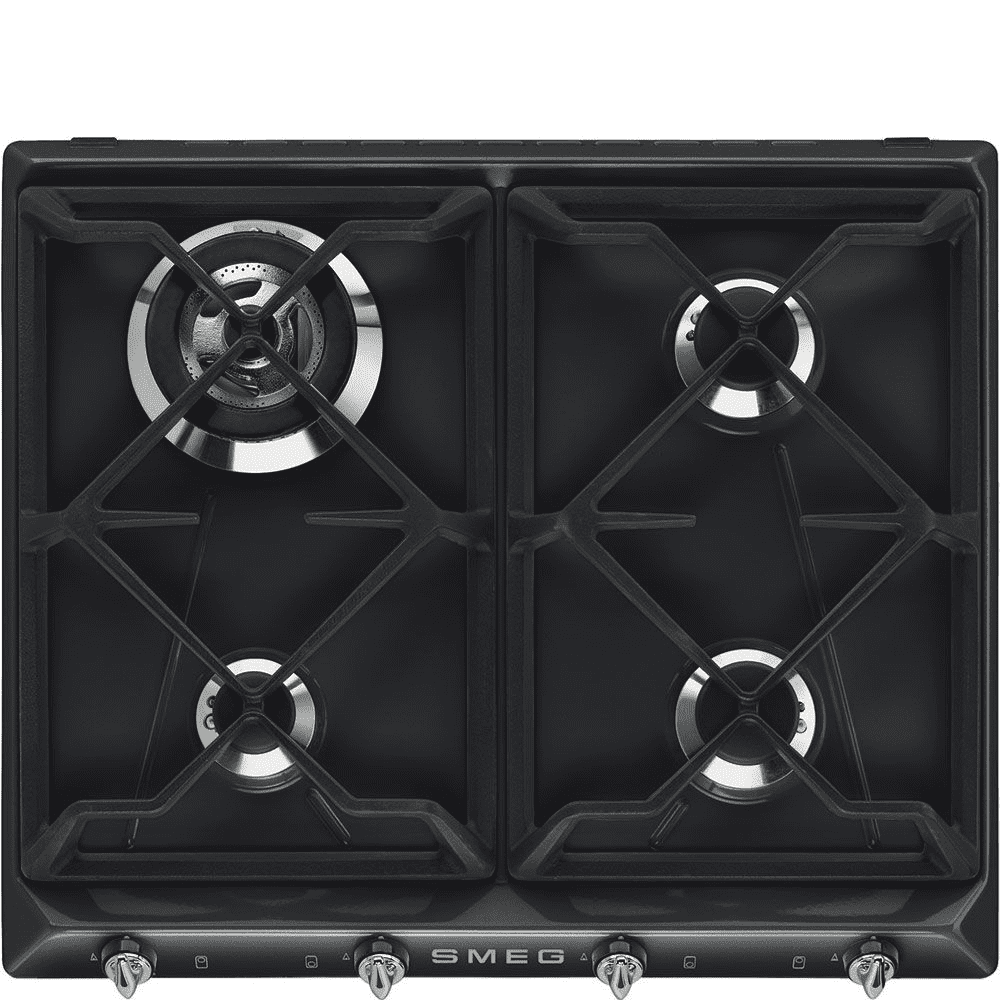 Smeg Black Sr964ngh 4 Burner 60Cm Gas Hob 60Cm To 89Cm