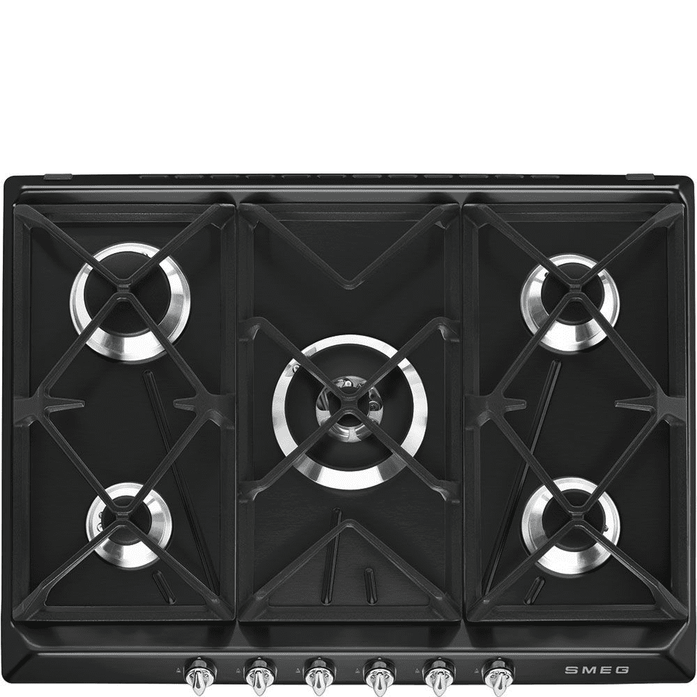 Smeg Black Sr975ngh 5 Burner 75Cm Gas Hob 60Cm To 89Cm
