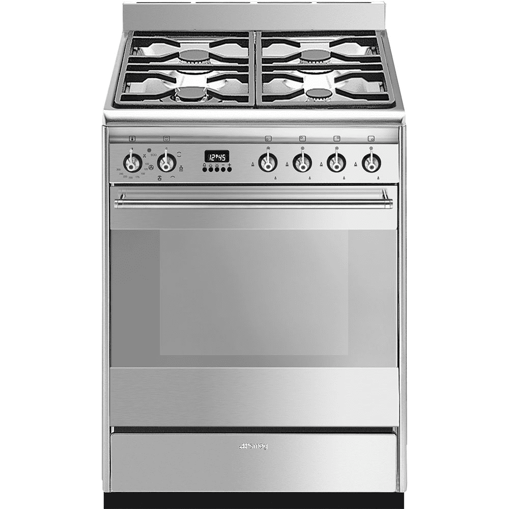Smeg Suk61mx9 Classic Concert 60Cm Range Cooker With Gas Top 60Cm To 89Cm