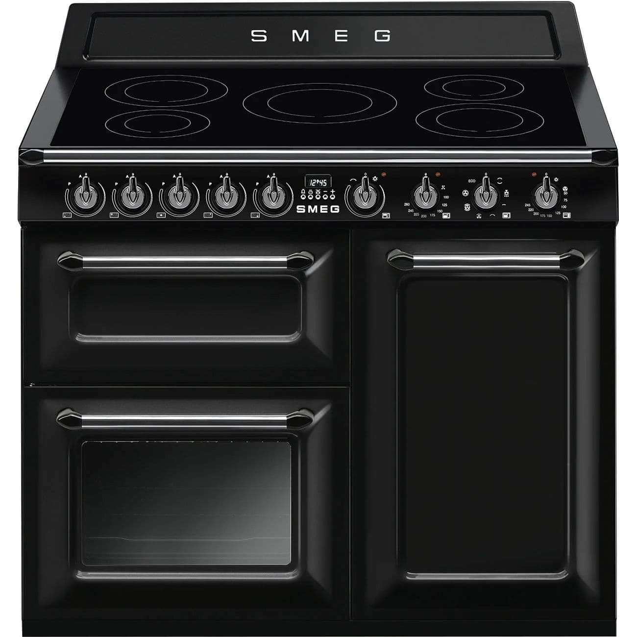 Smeg Black Tr103ibl2 100Cm Range Cooker With Induction Top 90Cm To 119Cm
