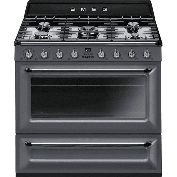 Smeg Grey Tr90gr Victoria 90Cm Dual Fuel Range Cooker 90Cm To 119Cm