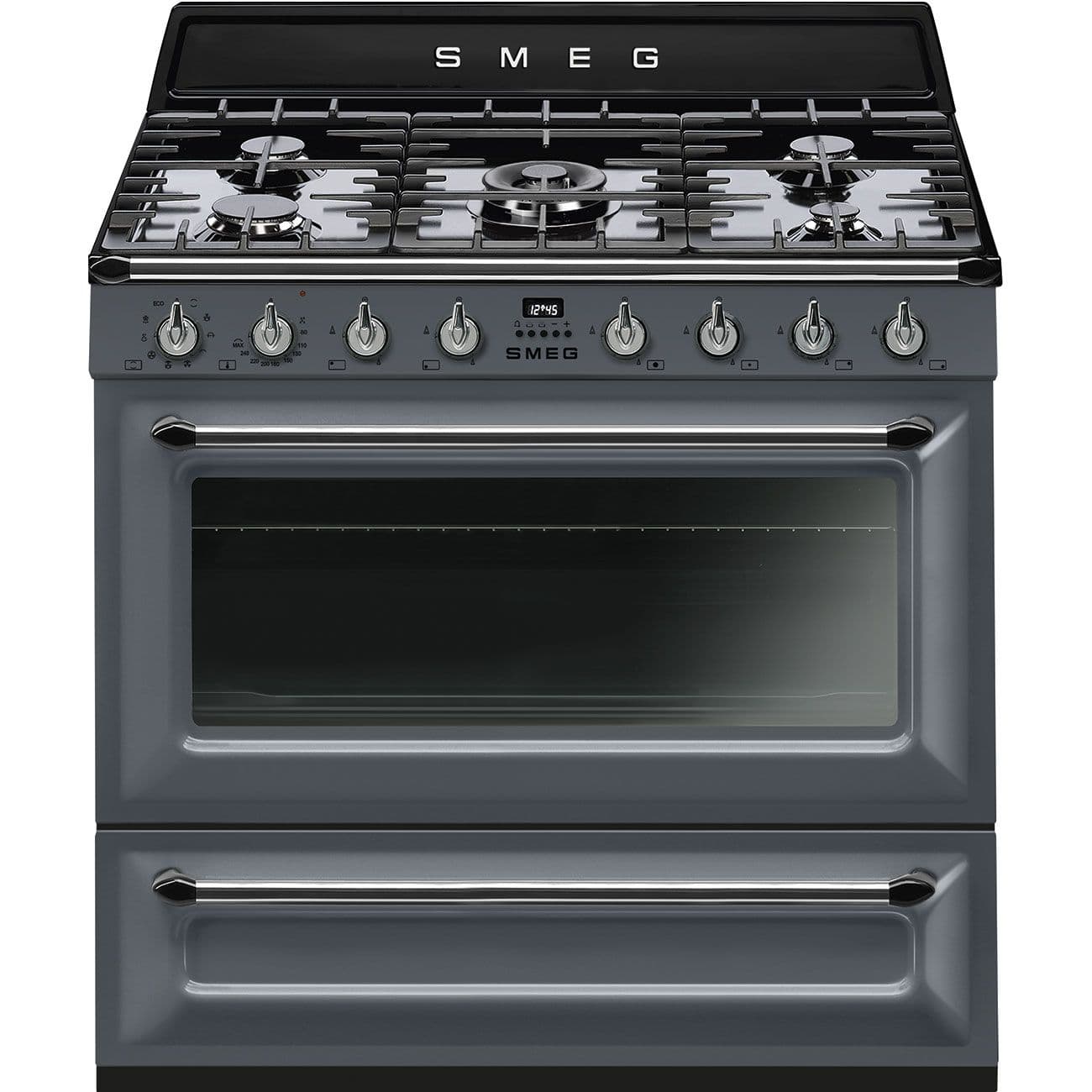Smeg Grey Tr90gr2 90Cm Range Cooker With Gas Top 90Cm To 119Cm