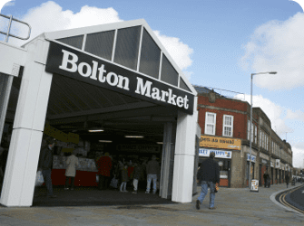 Bolton market food hall.