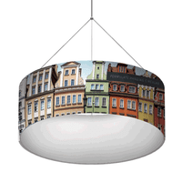 Formulate Circular Hanging Structure Fabric Display In Three Sizes