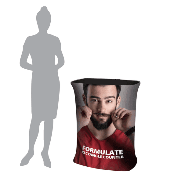 Formulate Rectangle Pop Up Counter With Graphic is ideal as a reception desk, info station or ticket point