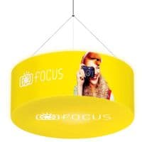 Formulate Circular Hanging Structure Fabric Display In Three Sizes