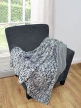 Animal Print Throw 130x160cm Grey/Charcoal