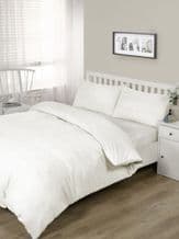 Brushed Cotton Plain Dyed Duvet Set Single Cream
