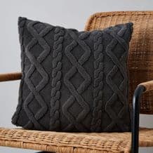 Cable Knit Cushion Charcoal