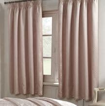 Chatsworth Pair of Curtains inc Tiebacks Blush