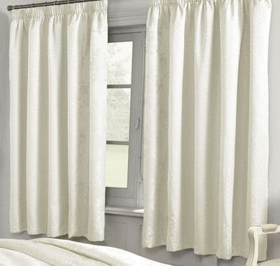 Chatsworth Pair of Curtains inc Tiebacks Ivory