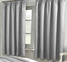 Chatsworth Pair of Curtains inc Tiebacks Silver
