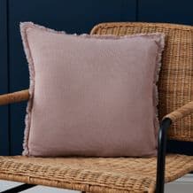 Cotton Fringe Cushion Blush