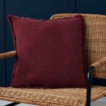 Cotton Fringe Cushion Burgundy