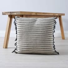 Cotton Strpe Cushion Black