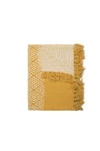 Diamond Chenille Throw Ochre