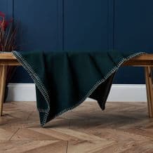 Felt Stitch Throw Emerald Green