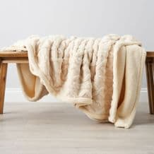 Jumbo Cable Knit Sherpa Throw Cream