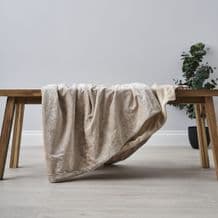 Jumbo Luxury Crushed Velvet Throw Champagne