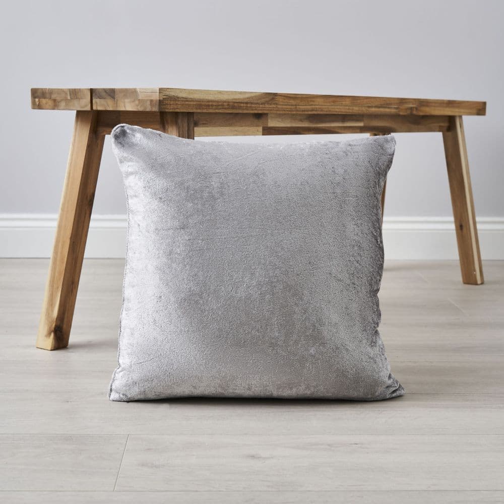 Laura Crushed Velvet Cushion Silver