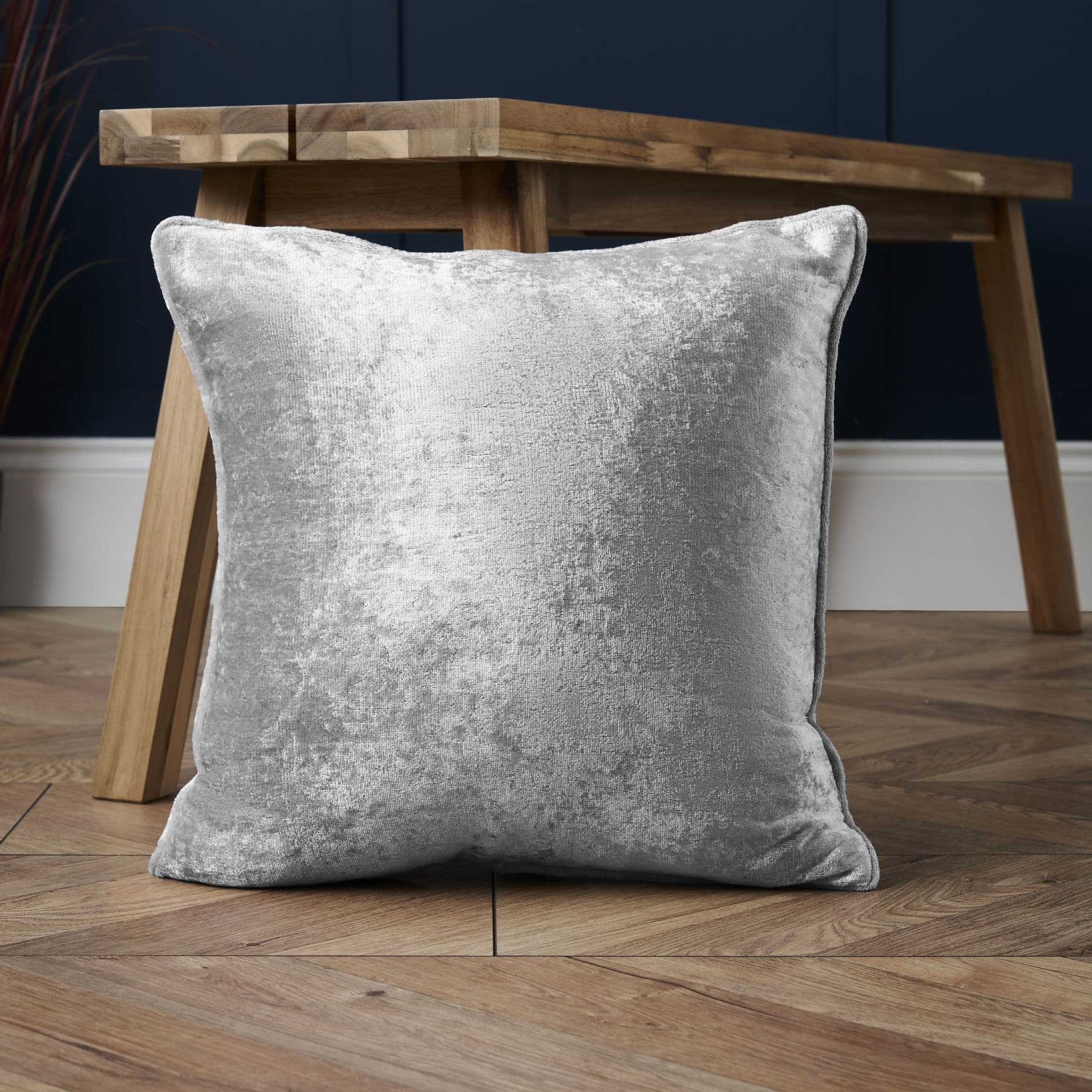Luxury Crushed Velvet Cushion Silver