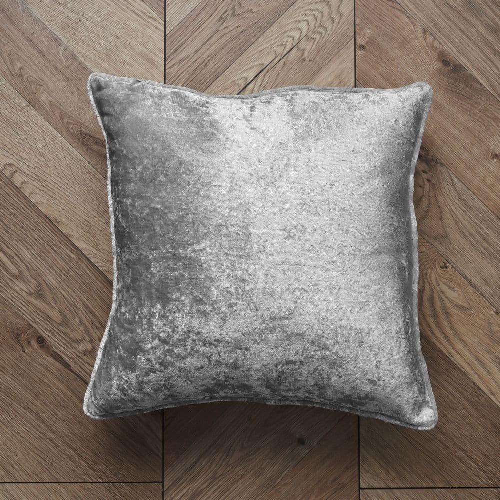 Luxury Crushed Velvet Cushion Silver