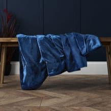 Luxury Crushed Velvet Throw Navy
