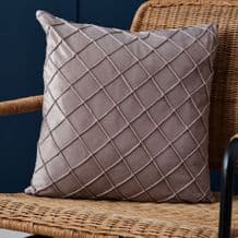 Matte Velvet Embroidered Cushion Natural