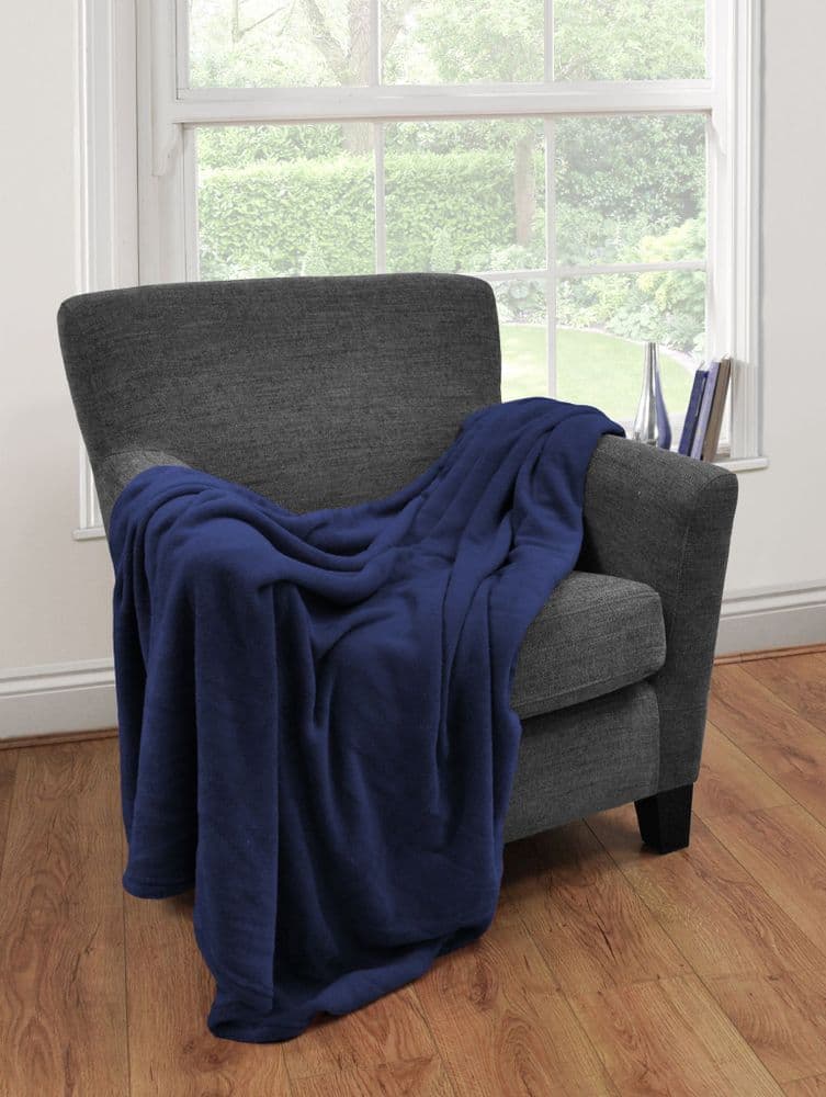 Microfleece Throw Navy