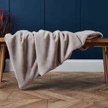 Plain Faux Fur Throw Tan