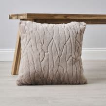 Rabbit Faux Fur Cushion Tan