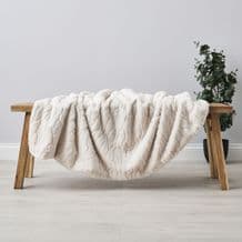 Rabbit Faux Fur Throw Cream