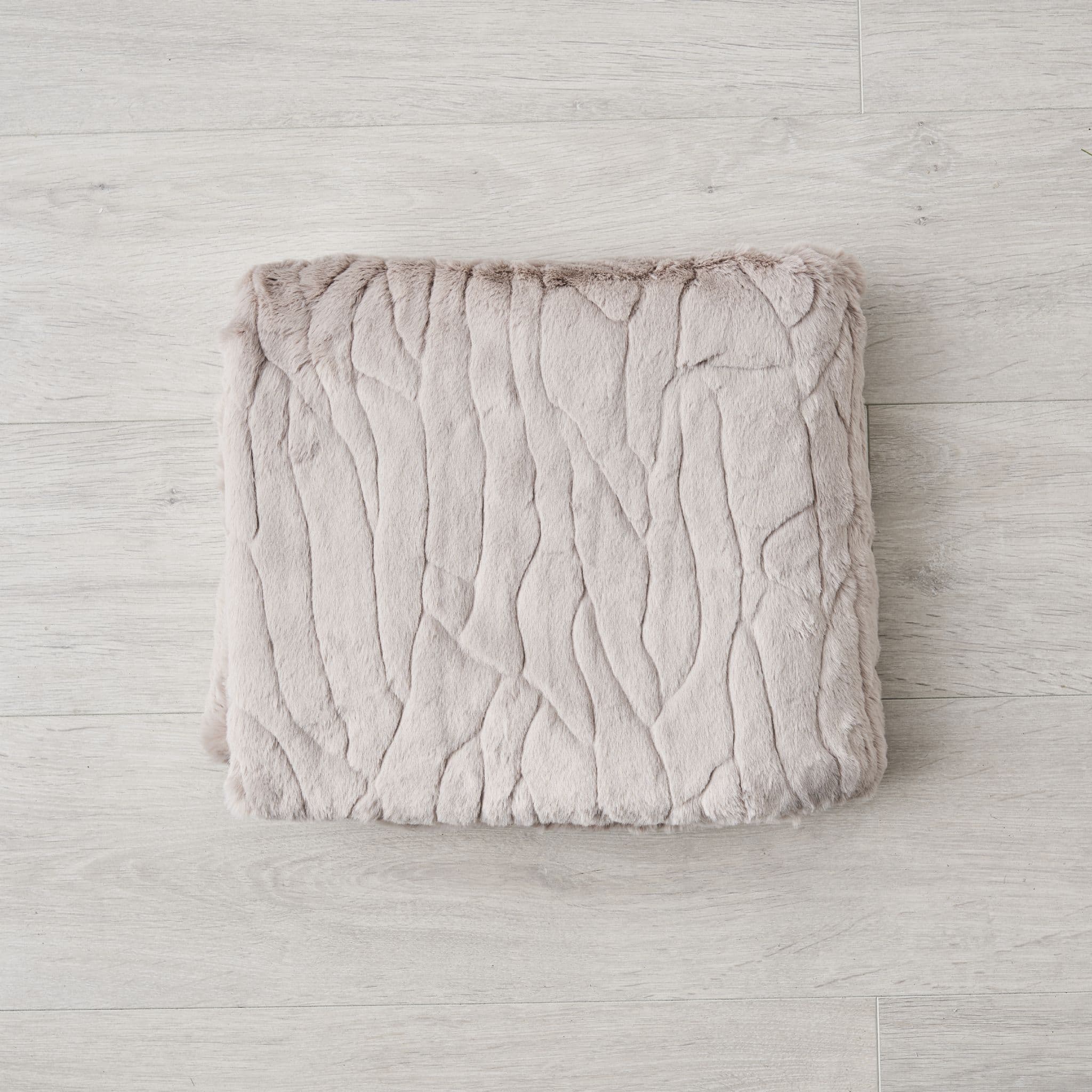 Rabbit Faux Fur Throw Tan