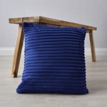 Ribbon Velour Cushion Navy