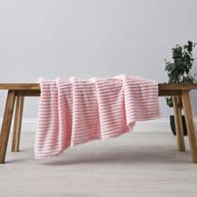 Ribbon Velour Throw Blush