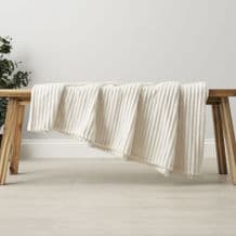 Ribbon Velour Throw Cream