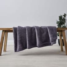 Ribbon Velour Throw Grey