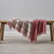 Roma Loose Fringe Throw Red