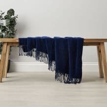 Super Soft Chenille Throw Navy
