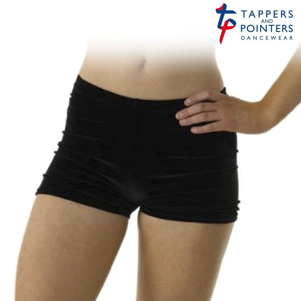 Tappers Pointers Black Velvet Gym Shorts A Dancers World