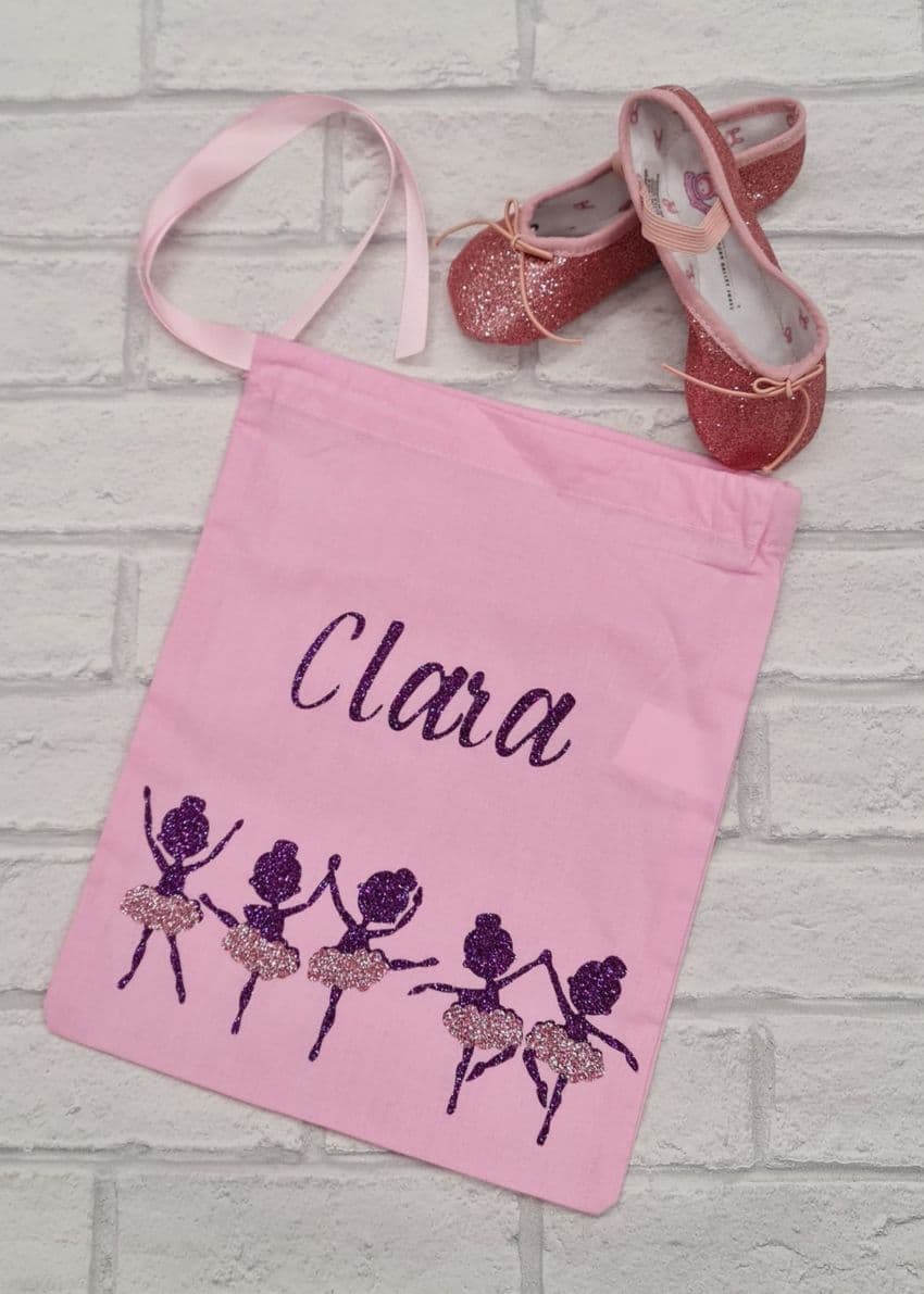 Personalized First Dance Shoe Bag with Enchanting Ballerinas for
