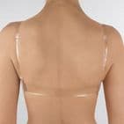 Seamless Clear Strap Dark Nude Bra