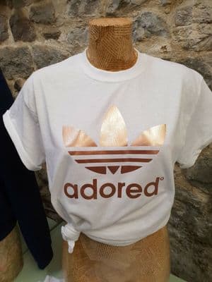 Adored Rose Gold tee t shirt Stone Roses Madchester Hacienda Ian Brown