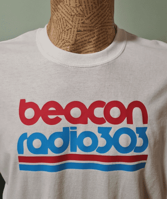 Beacon Radio FM 303 MW T Shirt ILR 1980s retro iconic tee shirt Midlands