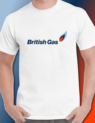 British Gas 1990s tee t shirt