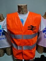 British Rail Double Arrow Style Hi Vis waistcoat - Kids to Adults sizes