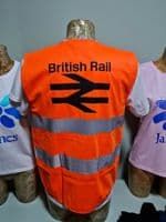 British Rail Double Arrow Style Hi Vis waistcoat - Kids to Adults sizes