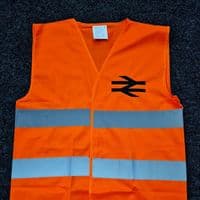 British Rail Double Arrow Style Hi Vis waistcoat - Kids to Adults sizes