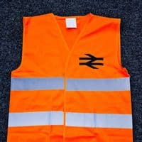 British Rail Double Arrow Style Hi Vis waistcoat - Kids to Adults sizes